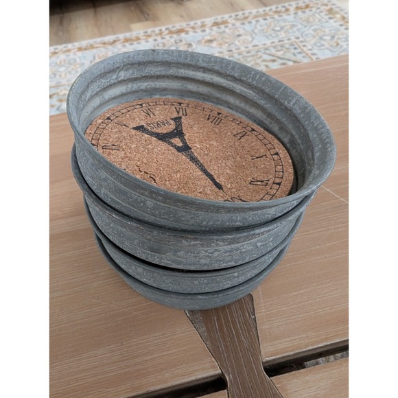 Eiffel Tower Paris Mason Jar Lid Coasters - Rustic Farmhouse - Set of Four - Picture 5 of 5